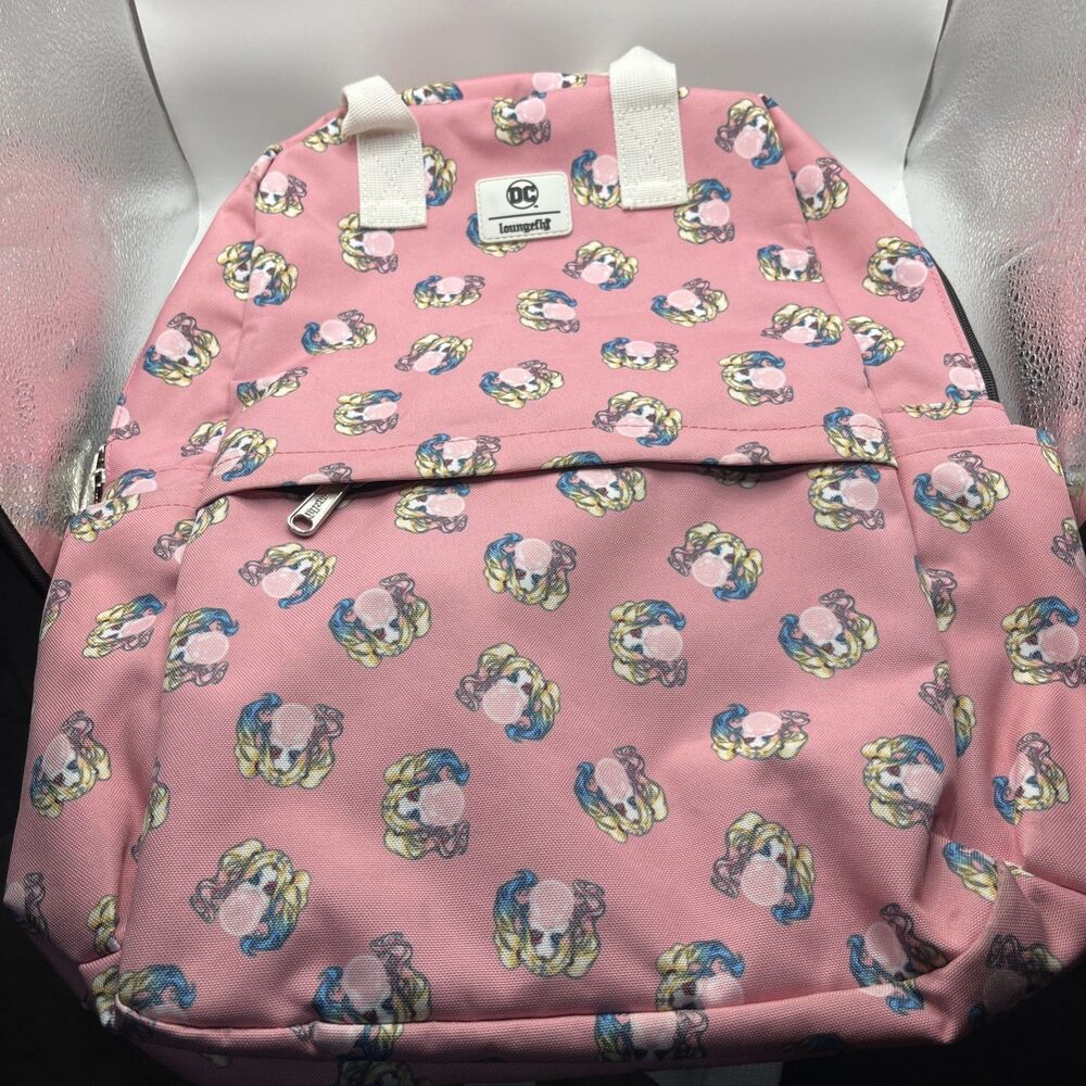 Loungefly X DC Comics Harley Quinn Pink Bubble Gum Backpack Canvas See Pictures